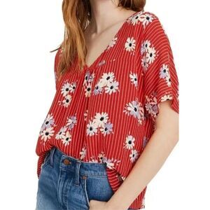 Madewell Rhyme Top in Daisy Society Blouse Flowy Drape Style Oversized size Xs